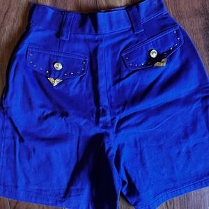 Great Condition Versace Couture Jeans Shorts Purple w gold hardware